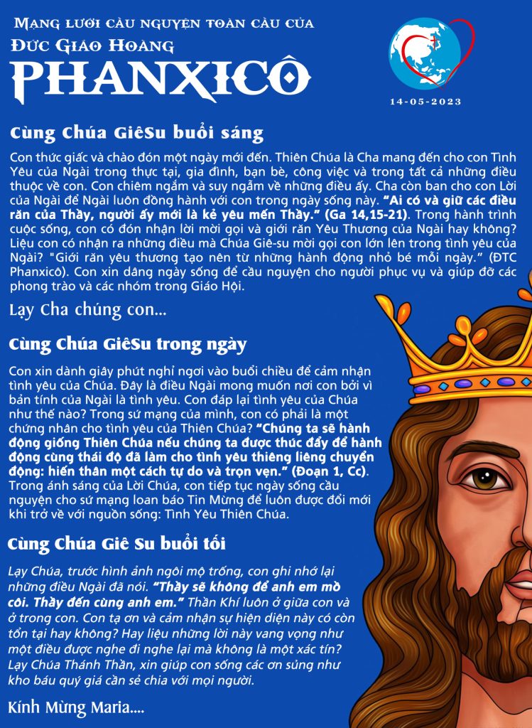 Mạng lưới cầu nguyện toàn cầu của Đức Thánh Cha – Ngày 14 tháng 5