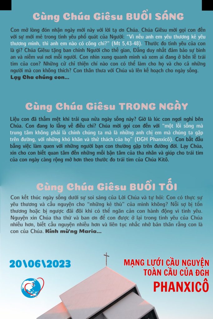 Mạng lưới cầu nguyện toàn cầu của Đức Thánh Cha – Ngày 20 tháng 6