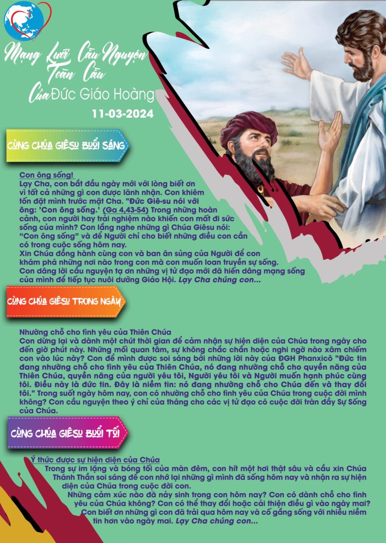 TÔNG ĐỒ CẦU NGUYỆN, NGÀY 11/03/2024