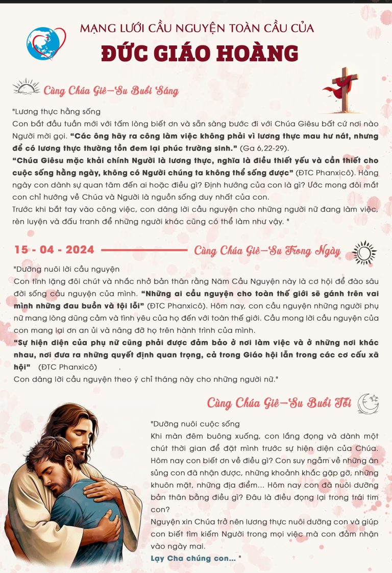 Tông Đồ Cầu Nguyện – Ngày 15.04.2024